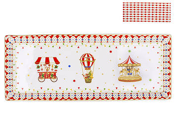 Блюдо прямокутне порцелянове 35.5*14*2см Зимова казка