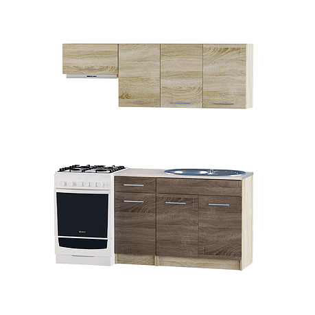 Кухня 1.8м ЕКО 1800  Сонома/Трюфель Без стільниці, фото 1