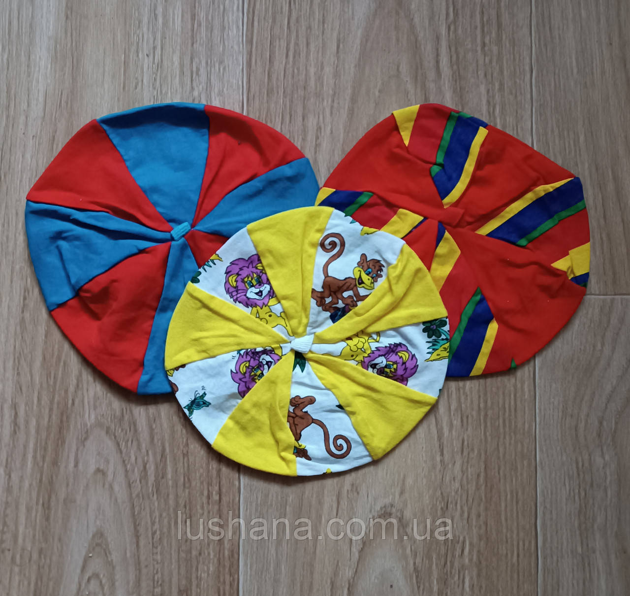 Дитячі шапочки берети для малюків, 3 шт., р.22 / 0-6 місяців, фото 1