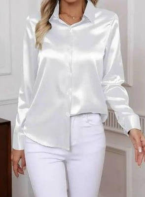 Біла шовкова сорочка, РОЗМІР ТІЛЬКИ 50