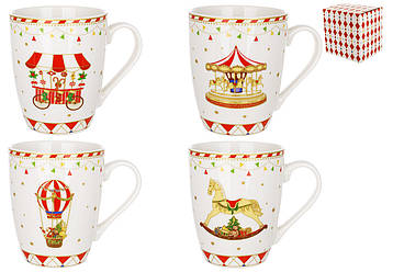 Кухоль порцеляновий 340мл з Зимова казка, 4 дизайни