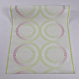 Шпалери вінілові на флізеліні 0.53×10.05 м Marburg 56742,молочні із салатовими та рожевими відтінками для спальні,вітальні,дитячої, фото 2