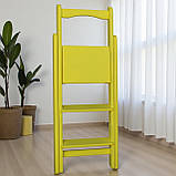 Розкладна дерев'яна драбина Скіні на 3 сходинки з дерева Вільха жовтий, фото 2