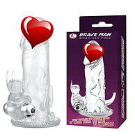 Насадка на член із вібрацією "Brave man" 12,5 см*4 см BI-026204