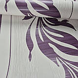 Шпалери вінілові на флізеліні 0.53 × 10.05 м Marburg 56732, світло-бежеві з фіолетовим малюнком — для спальні, вітальні, коридору, фото 7