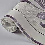 Шпалери вінілові на флізеліні 0.53 × 10.05 м Marburg 56732, світло-бежеві з фіолетовим малюнком — для спальні, вітальні, коридору, фото 4