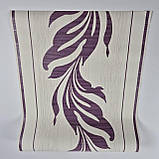 Шпалери вінілові на флізеліні 0.53 × 10.05 м Marburg 56732, світло-бежеві з фіолетовим малюнком — для спальні, вітальні, коридору, фото 2