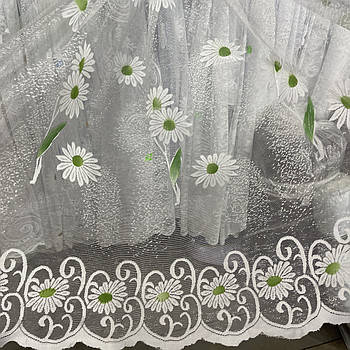 Жакардова тканина для тюлю з вишивкою ALBO висота 1,2м (051-4)