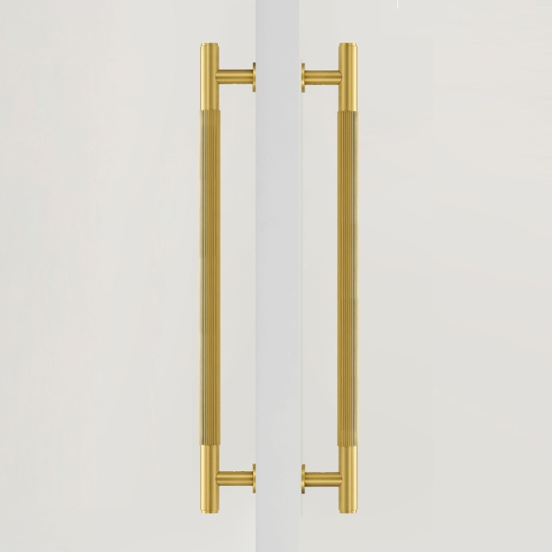 Комплект двосторонніх латунних ручок Dual Brass Elegance DP3100-450GM золото матове 2шт 450мм, фото 1