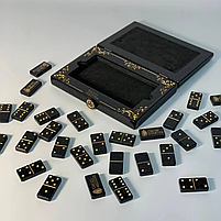 Доміно з чорного акрилового каменю 57×27×10мм подарункове, фото 4