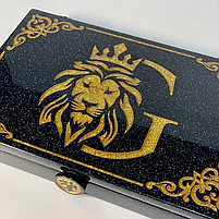 Доміно з чорного акрилового каменю 57×27×10мм подарункове, фото 5