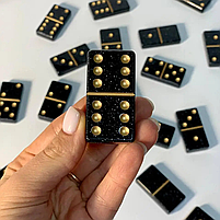 Доміно з чорного акрилового каменю 57×27×10мм подарункове, фото 2