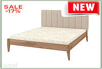 UNO Двоспальне ліжко Mebigrand Compact Лондон Горіх світлий з м'яким узголів'ям для спальні затишне ліж Style