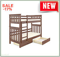 UNO Двоярусне дитяче ліжко Compact Mebigrand Скандинавія з ящиками для зберігання для дітей горіх лісов Style
