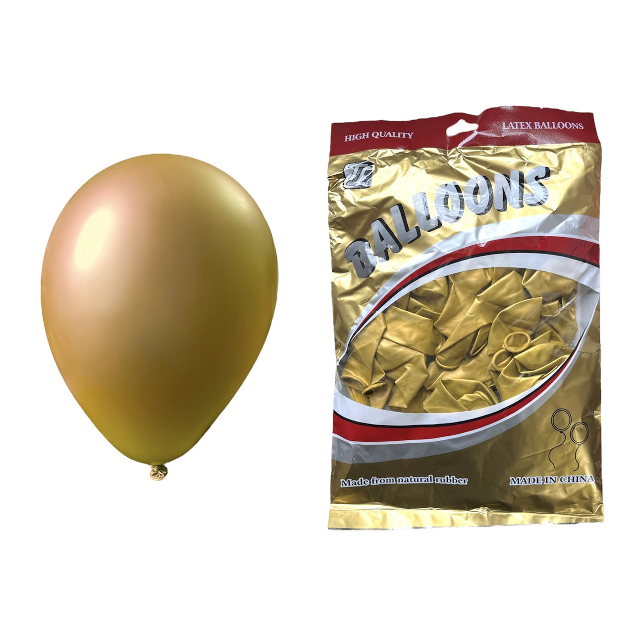 Повітряні кулі хром золото 10" TT (TONGTAI), 50 штук