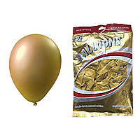 Повітряні кулі хром золото 10" TT (TONGTAI), 50 штук