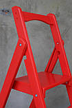 Розкладна дерев'яна драбина Скіні на 3 сходинки  з дерева Вільха червона, фото 4
