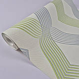 Шпалери вінілові на флізеліні 0.53 × 10.05 м Marburg 56612, молочні з блакитно-салатовим малюнком — для спальні, дитячої, вітальні, фото 2