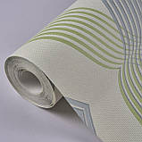 Шпалери вінілові на флізеліні 0.53 × 10.05 м Marburg 56612, молочні з блакитно-салатовим малюнком — для спальні, дитячої, вітальні, фото 4