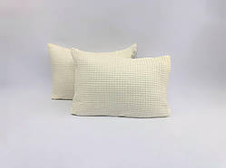 Наволочка вафельне, 100% бавовна, молочний колір, 50см х 70см - 2шт