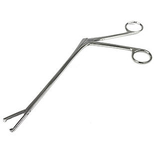 Щипці вагінальні для сторонніх тіл дитячі No 1 за Mathieu. Довжина 26 см, довжина дула 18 см, довжина р.ч. 20 мм