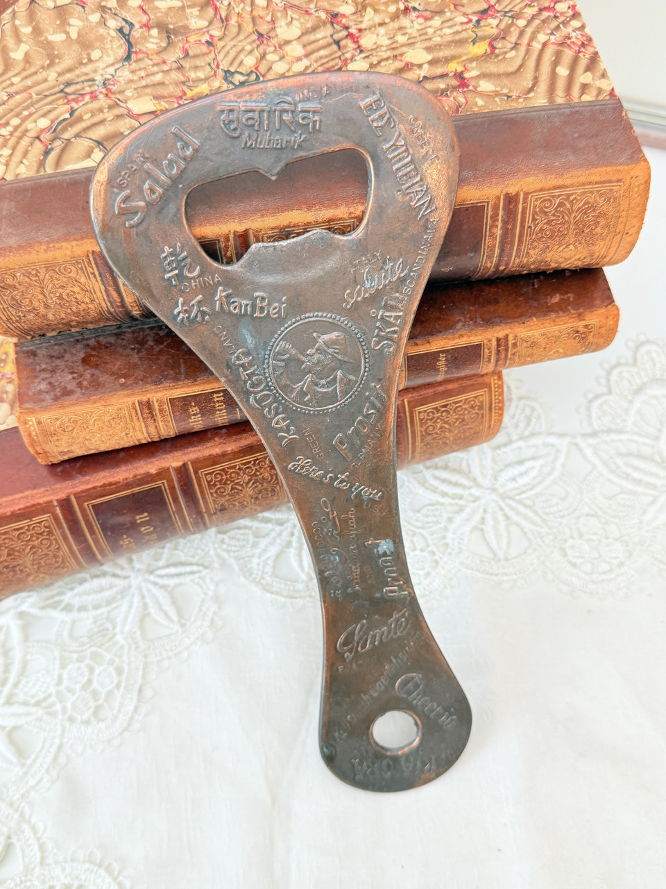 Колекційна мідна відкривалка для пляшок, мідь, Німеччина, 24 см, вінтаж