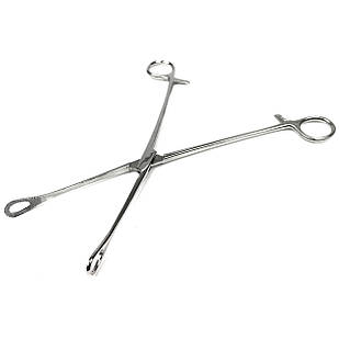 Щипці-борцанг із кремальєрою прямі з шириною губок 14 мм через Foerster. Довжина 26 см SURGIWELOMED