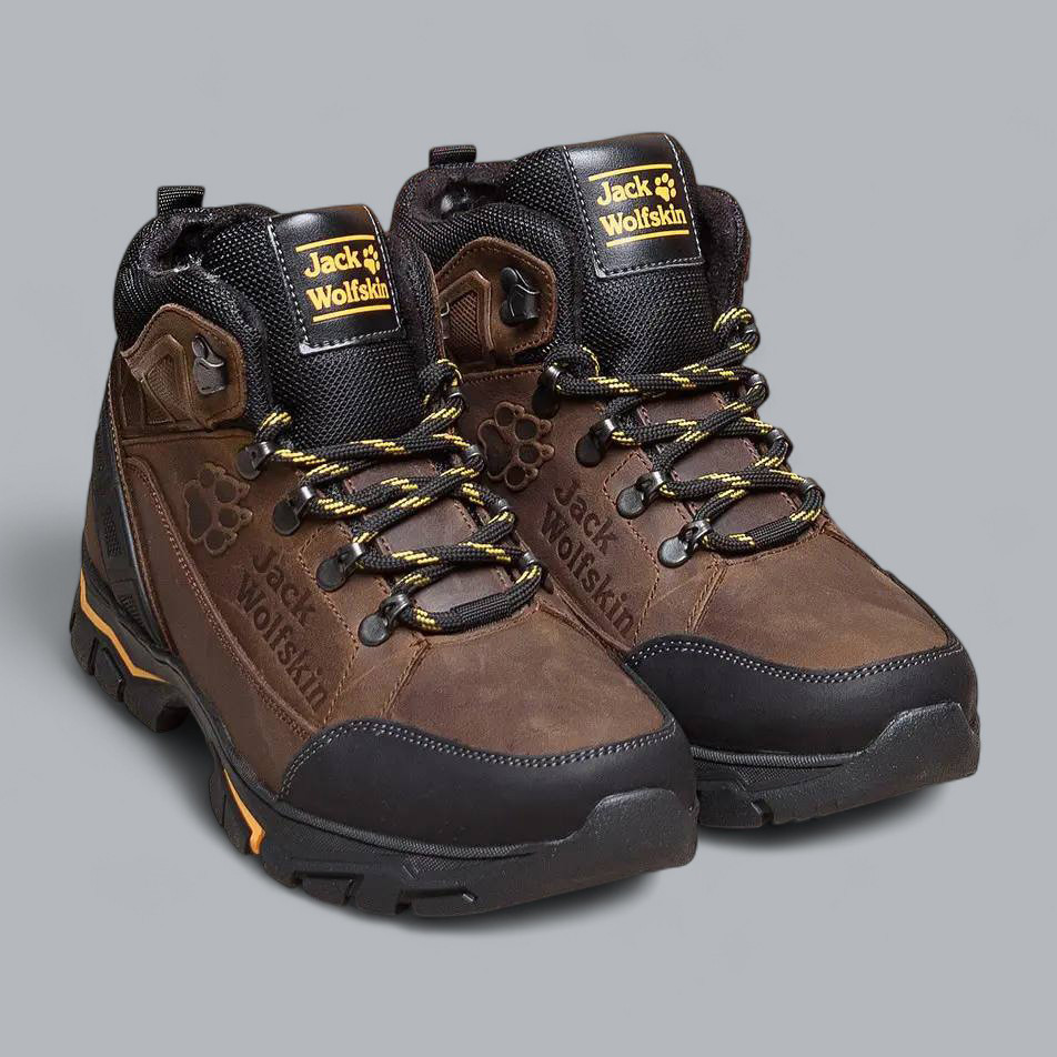 Зимові чоловічі шкіряні черевики, кросівки коричневі утеплені з натуральної шкіри на хутрі на зиму для чоловіків, розмір 40-45, фото 1