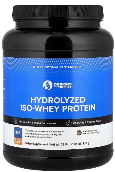 Designs for Sport Hydrolyzed ISO-Whey Protein / Гідролізований ізо-сироватковий протеїн шоколад 819 г