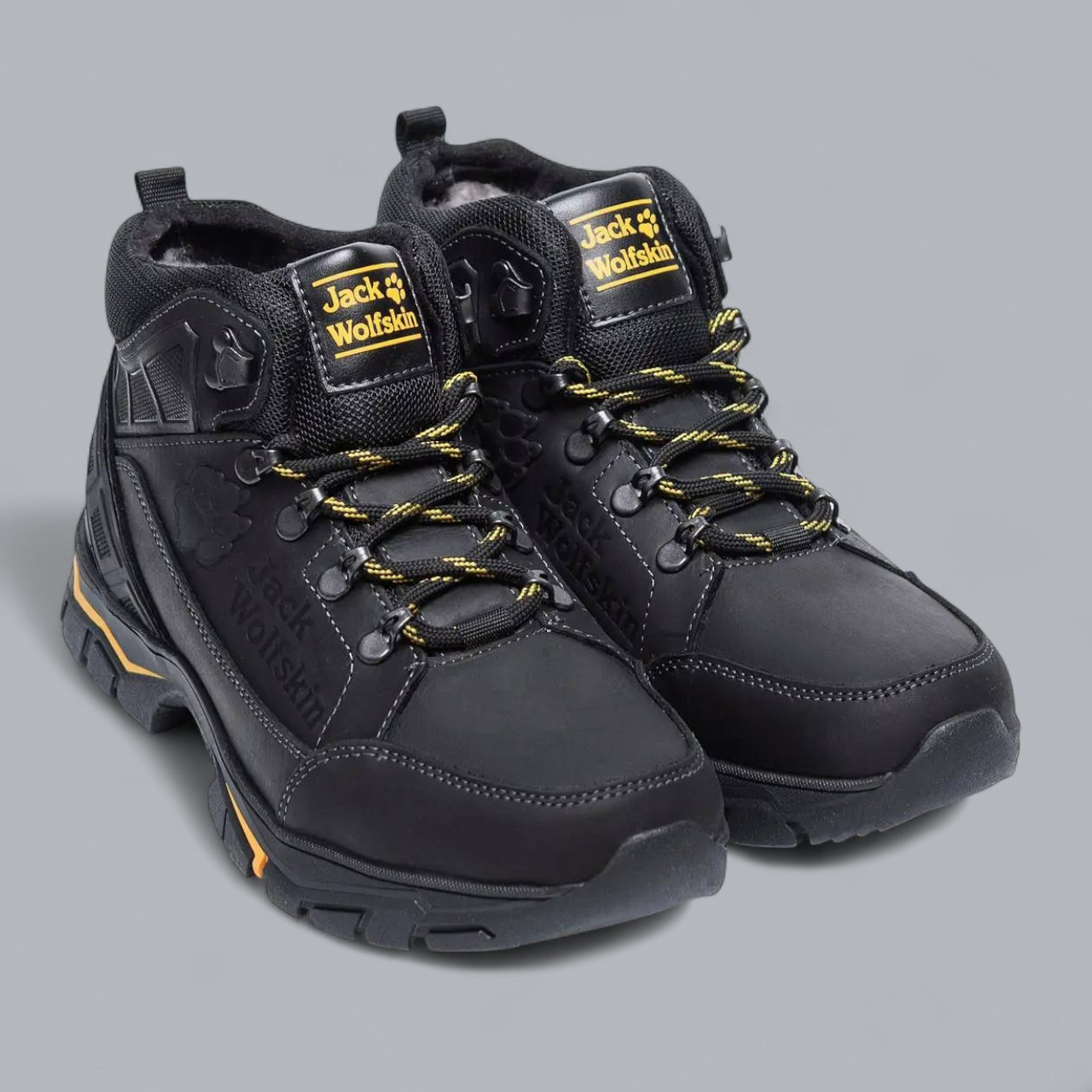 Зимові чоловічі шкіряні черевики, кросівки чорні утеплені з натуральної шкіри на хутрі на зиму для чоловіків, розмір 40-45, фото 1