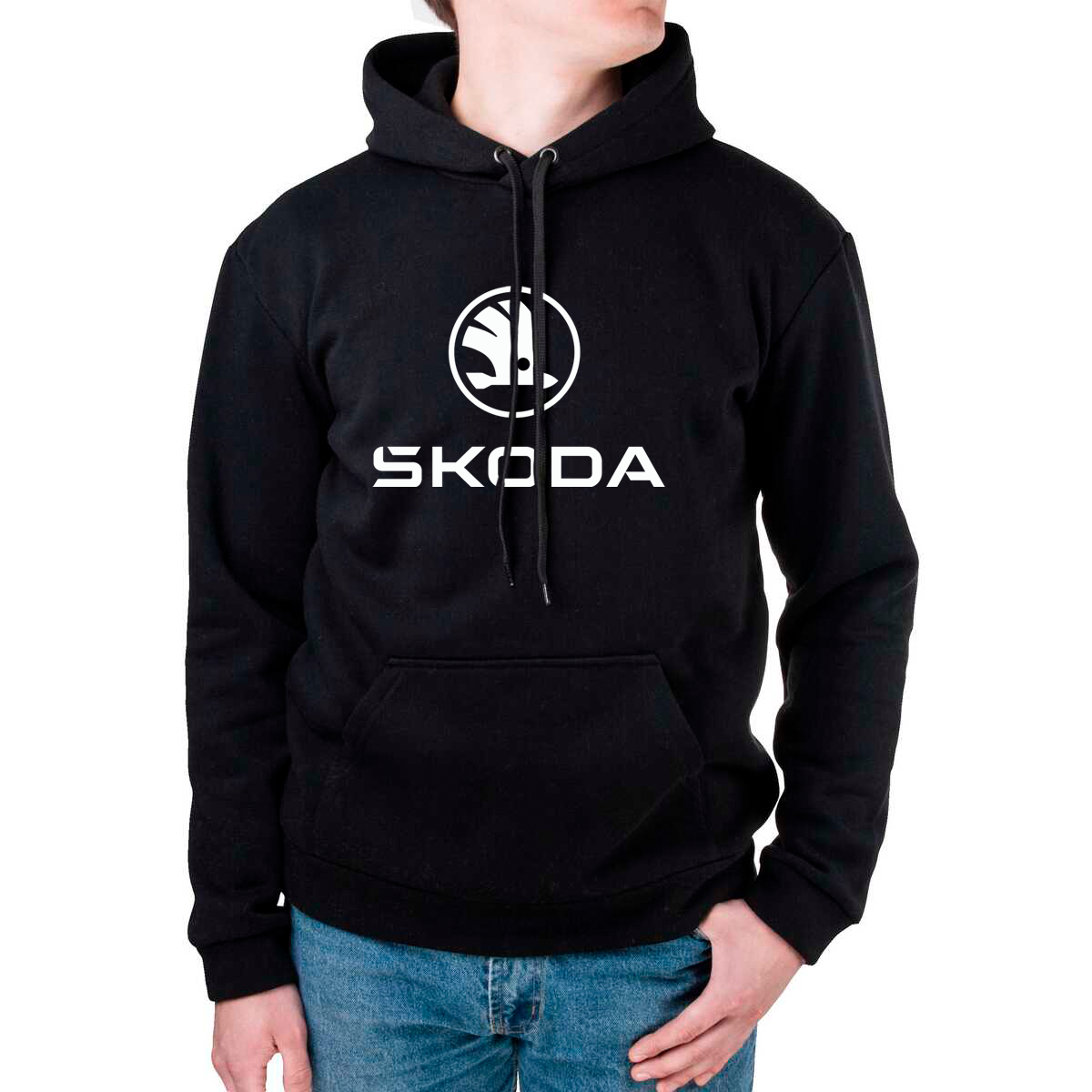 Худі чорна з маркою авто SKODA/ШКОДА, фото 1