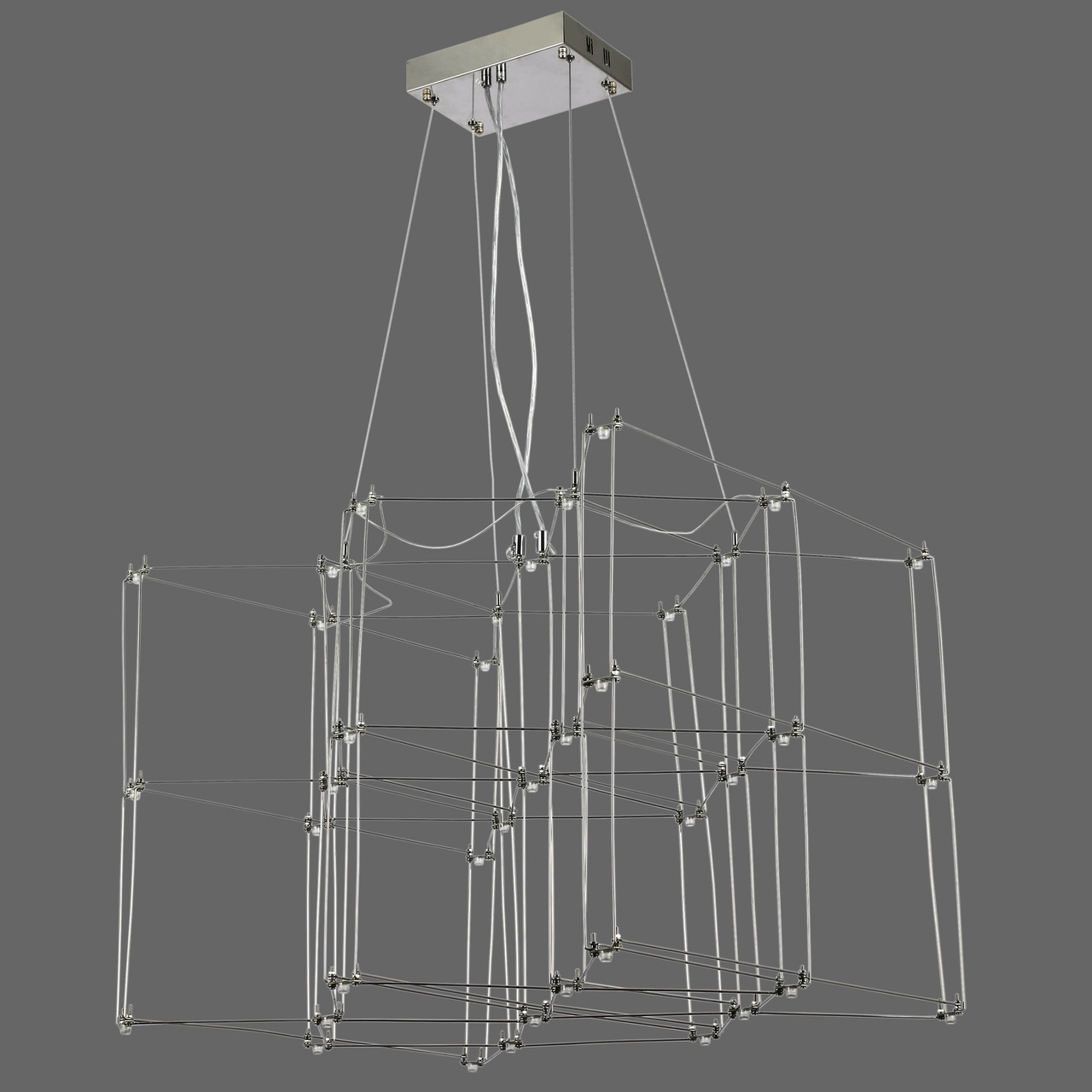 Люстра срібна/хром "CRYSTAL" арт-деко (918-L045 (600) CH)