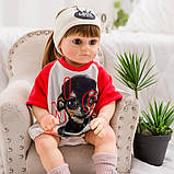 Дитяча велика лялька реборн дівчинка з довгим волоссям в одязі та з аксесуарами Висота 53 Ляльки Reborn для дівчаток, фото 4