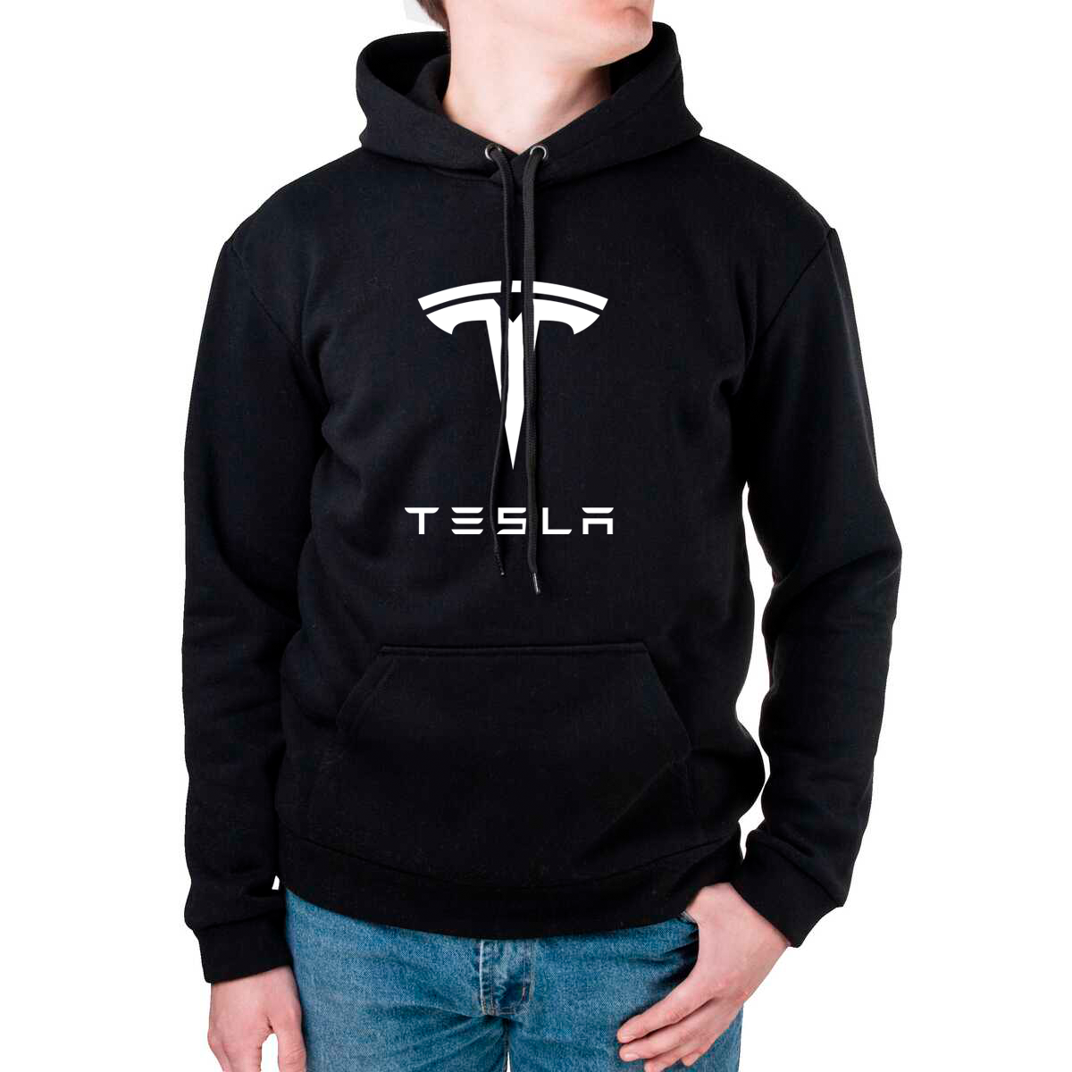 Худі чорна з маркою авто TESLA/Тесла, фото 1