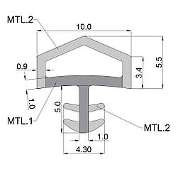 Ущільнювач для міжкімнатних дерев'яних дверей і вікон із дерева арт. 578 "будиночком" білий ширина 10 мм