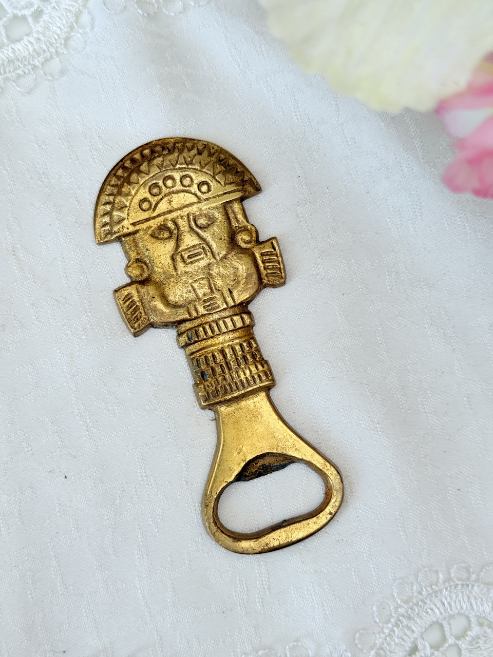 Колекційна бронзова відкривачка для пляшок, майя, ацтекі, латунь, Німеччина, вінтаж