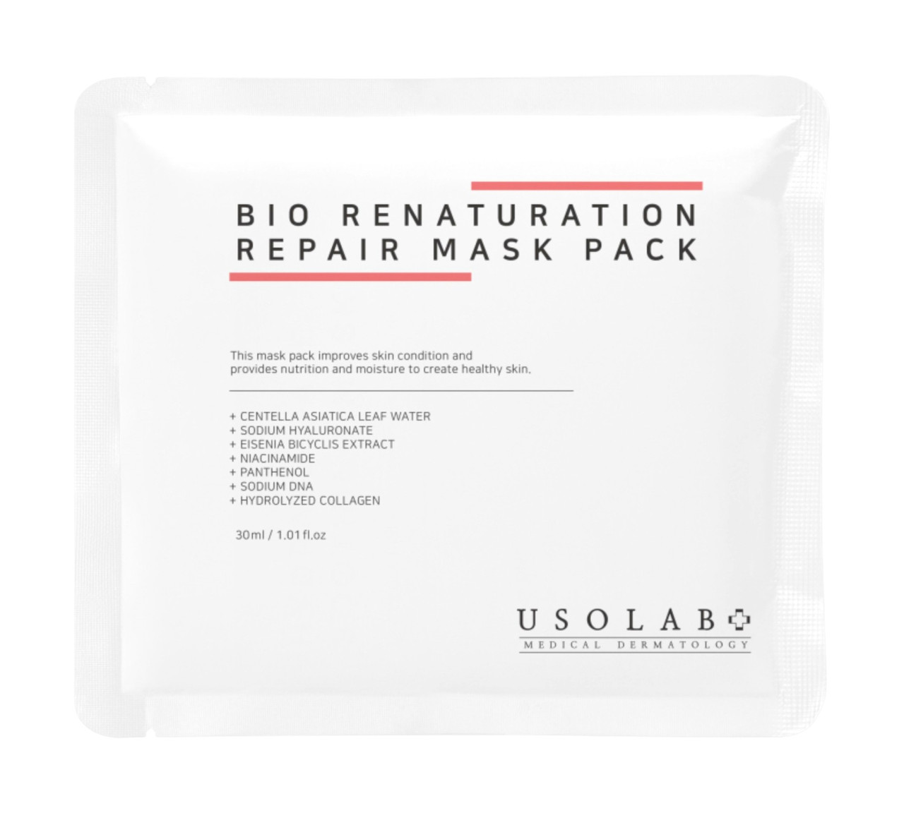 Відновлююча заспокійлива маска USOLAB Bio Renaturation Repair Mask Pack, фото 1