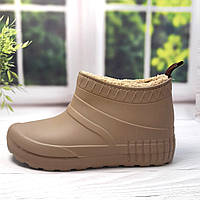 Жіночі високі утеплені калоші Gipanis бежеві розмір 37 (23,5 см)