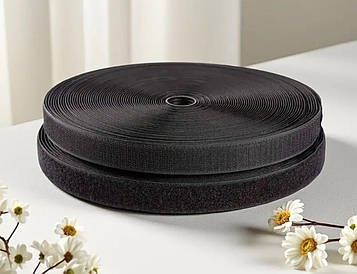 Клейова липучка 2 см (25 м) М + П Чорна