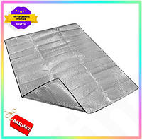 KI Підстилка під намет вологозахисний GET ONE 195х143 см сріблястий з фольгованим покриттям для кемпінгу туристи FIR41_R