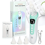 Дитячий назальний електронний аспіратор з заспокійливою музикою, біло-зелений, фото 3