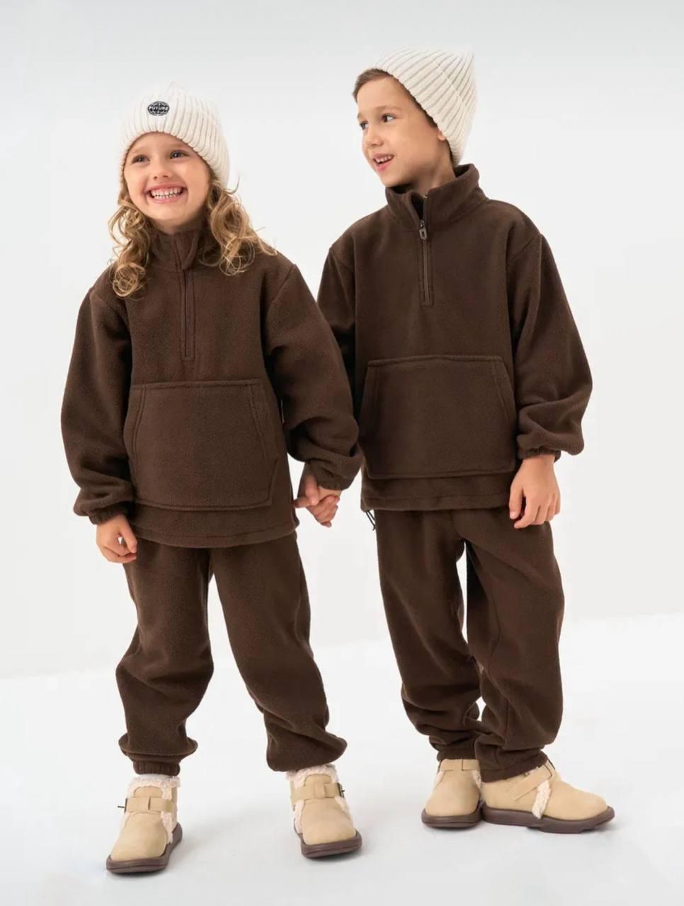 Дитячий теплий спортивний флісовий костюм, фото 1