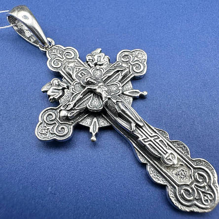 Красивий фігурний хрест чоловічий 10 г Спаси и Сохрани срібло 925 проби, фото 1