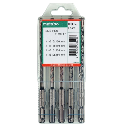 Набір бурів Metabo SDS-Plus Pro 5 6 6 8 10x160 мм з кріпленням SDS PLUS