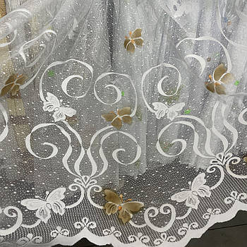 Жакардова тканина для тюлю з вишивкою ALBO висота 1,2м (191-3)