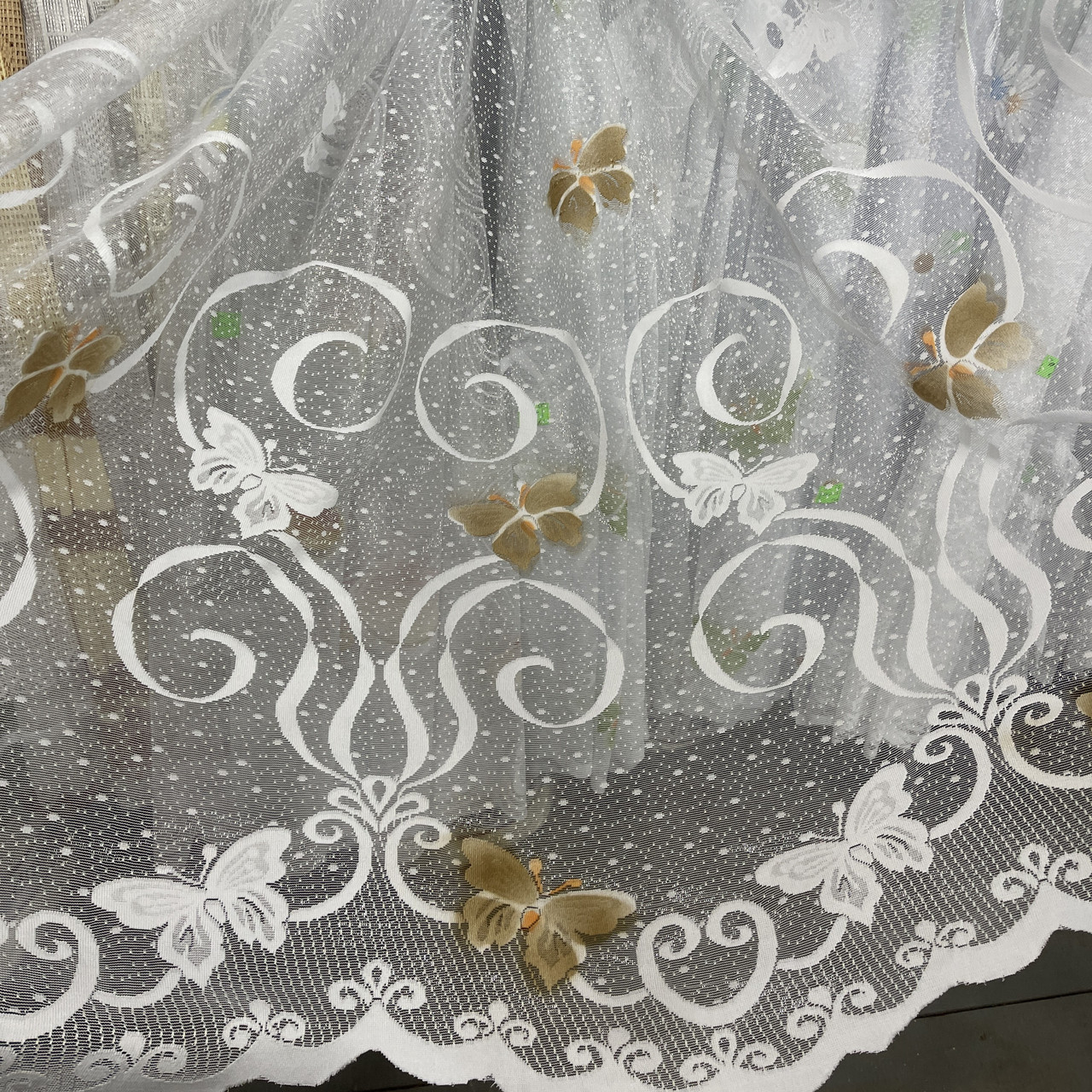 Жакардова тканина для тюлю з вишивкою ALBO висота 1,5м (191-3), фото 1