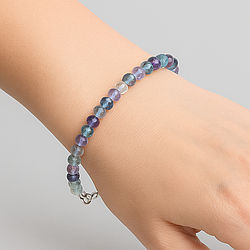 Флюорит рондель Ø4,8 браслет, 0386ТФ