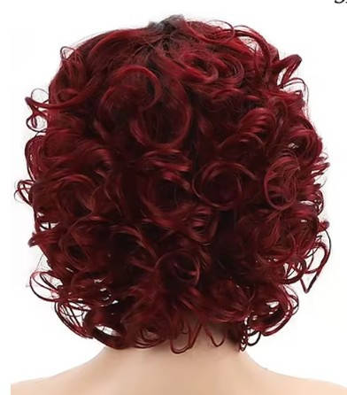 Перука бордова кучерява, термоволокно VC 3030-1, фото 2