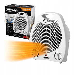 Тепловентилятор Mesko MS 7719 — 2000 Вт, термостат, 2 режими, холодне повітря