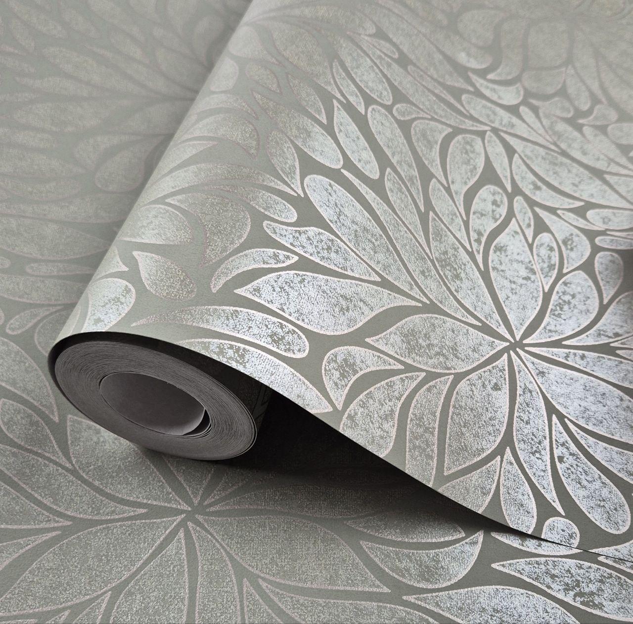 Шпалери флізелінові 0.53 × 10.05 м Marburg 56118, оливкові — для спальні, вітальні, коридору, фото 1